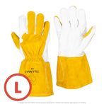 Tillman 49 Lined 5" Cuff Goatskin/Split Cowhide Back MIG Glove with Glidepatch Large