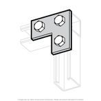 Zinc Plated Flat Corner Plate 3-Hole 90°