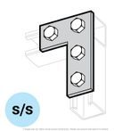 Stainless Steel 4-Hole Flat Corner Plate 90°