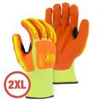 Majestic 35-557Y Hi-Vis X15 Knucklehead ANSI A4 Cut & Impact Resistant Gloves 2XL