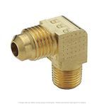 Brass 90° Extruded Elbow SAE 45° Flare 1/4" Tube x 1/4" MPT