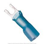 Heat Shrink Flanged Spade Terminal Blue 16-14 AWG, #10 Stud - 50 Pack