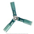 Heat Shrink 3 Way Connector Blue 16-14 AWG