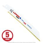 Lenox Gold 624GR 6" x 24 TPI Recip Saw Blade for Thin Metal, 5-Pack