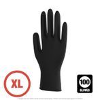 6.0 MIL Black Nitrile Disposable Gloves, XL, Powder Free - 100 per Box