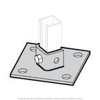 Zinc Plated Diagonal Post Base 3-Hole Mount
