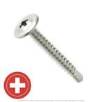 #8 x 1-1/4" Zinc Plated K-Lathe Round Washer Head Tek Screw