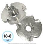 #10-24 Stainless Steel Tee Nut 3-Prong 18-8