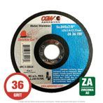 CGW 35516 Quickie 5" x .045" x 7/8" Cut-Off Wheel T1 36G Zirconia 25 per Box