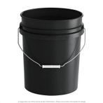 5 Gallon Plastic Pail Black - No Lid