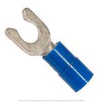 Nylon Insulated Spade Terminal Blue 16-14 AWG, #10 Stud - 50 Pack