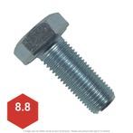 M12-1.25 x 35mm Zinc Plated Hex Head Cap Screw DIN 933 Class 8.8