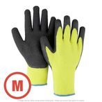 Thermal Palm Dipped Lined Grip Glove, Yellow, Medium - 12 Pairs Per Bag