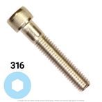 1/4"-20 x 1-1/4" Stainless Steel Socket Head Cap Screw 316