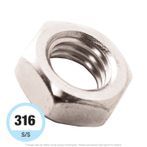 5/8"-11 Stainless Steel Finish Hex Jam Nut 316