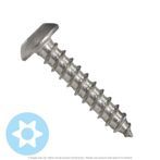 #10 x 1-1/4" Stainless Steel Button Head Sheet Metal Screw 6-Lobe Star Security
