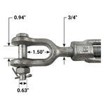3/4" x 12" Hot Dip Galvanized Jaw & Jaw Turnbuckle