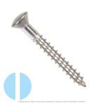 #6 x 2" Stainless Steel Slotted Oval Head Wood Screw
