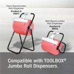 T800 Red Heavy Weight Jumbo Roll Wipers, 475 Sheets Per Roll