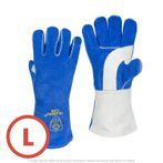 Tillman 1250 Premium Lined Blue 14" Side Split Cowhide Stick Welding Gloves Large