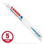 Lenox Lazer 9108R Heavy Duty 9" x 8 TPI Recip Saw Blade For Metal, 5-Pack
