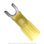 Heat Shrink Spade Terminal Yellow 12-10 AWG, #10 Stud - 50 Pack