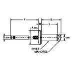 1/4" Diameter x 0.032"-0.140" Grip Aluminum/Steel T-Rivet