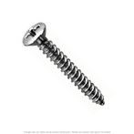 #8 x 1" Chrome Phillips Oval Head Tapping Screw - 100 per Box