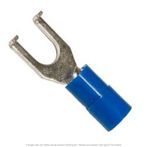 Nylon Insulated Flanged Spade Terminal Blue 16-14 AWG, #6 Stud - 50 Pack
