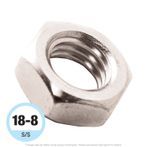 9/16"-18 Stainless Steel Finish Hex Jam Nut 18-8