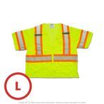 Hi-Viz Mesh Safety Vest, DOT Striping, ANSI Class 3, Yellow, Large