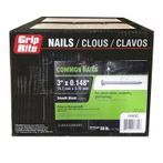 3" long 10D Common Nail 9 ga. Hot Dip Galvanized 50 lb. Box
