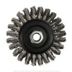 CGW 60014 Knot 5" Wire Wheel Brush Std. .020 Stainless 1/2" Face 1" Trim  5/8"-11 AH