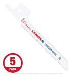 Lenox 314RC - 3-5/8" x 14 TPI Bi-Metal Recip Blade for Metal, Wood, 5-pack