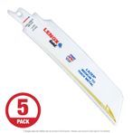 Lenox Gold 6114GR 6" x 14 TPI Heavy Duty Recip Saw Blade for Metal, 5-Pack