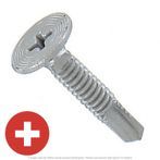 #8-18 x 2-1/4" Phillips Wafer Head Cement Board Self-Drill Screws, Dagger-Guard Coated