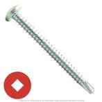 #8 x 1-3/4" Zinc Plated Pan Head Tek Screw Square Drive