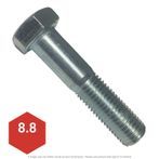 M12-1.25 x 70mm Zinc Plated Hex Head Cap Screw DIN 931 Class 8.8