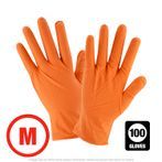 Nitrile Gloves Micro Diamond Grip, Orange, 7 - 8 Mil, Box of 100, Medium