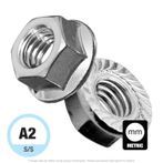 M10-1.5 Stainless Serrated Flange Whiz Lock Nut 18-8