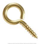 3/16" x 1-15/16" Overall Length Brass Standard Style Screw Eye - 100 per Box