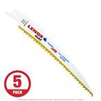 Lenox Gold 656GR 6" x 6 TPI Reciprocating Saw Blade for Wood, 5-Pack