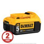 DeWalt 20V 5.0 Ah XR Li-Ion Battery - 2 per Pack