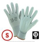 Gray Polyurethane Coated Nylon Glove Small - 12 Pairs Per Bag