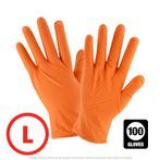 Nitrile Gloves Micro Diamond Grip, Orange, 7 - 8 Mil, Box of 100, Large