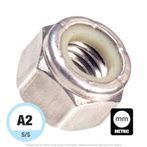 M10-1.5 Stainless Steel Nylon Insert Locknut A2