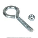 3/8-16 x 3-7/8" OAL Zinc Plated Bent Wire Eyebolt with Nut - 10 per Box