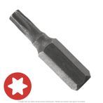 T10 x 1" Overall Length 6-Lobe Star Insert Bit