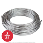 3/32" x 100 ft. Galvanized 7x19 Cable