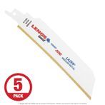 Lenox Gold 6118GR 6" x 18 TPI Heavy Duty Recip Saw Blade for Metal, 5-Pack
